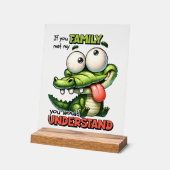 Grappige Familie alligator woord art Acryl Bord (Hoek)