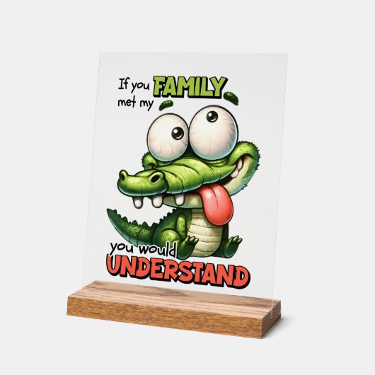 Grappige Familie alligator woord art Acryl Bord (Hoek)