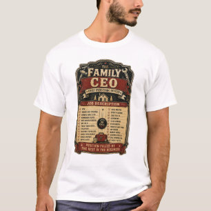 Grappige familie CEO papa taakomschrijving Vaderda T-shirt