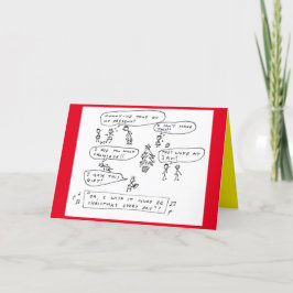 Grappige familie Chaos Kerst Cartoon Feestdagen Kaart