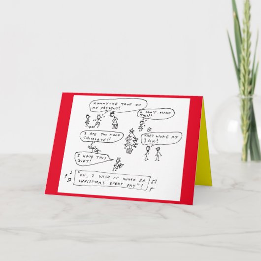 Grappige familie Chaos Kerst Cartoon Feestdagen Kaart (Voorkant)