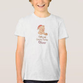 Grappige Familie Gepersonaliseerde Kerstmis Tri-Blend Shirt (Voorkant)