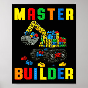 Grappige Familie Meester Bouwer Bouwstenen Blokken Poster