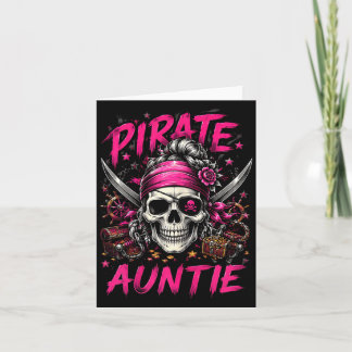 Grappige familie schedel piraat tante jolly roger kaart