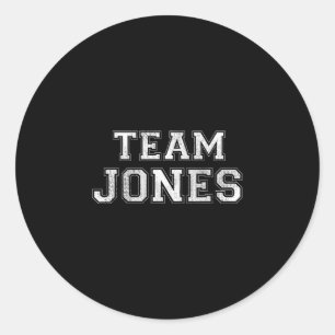 Grappige familie sportteam jones achternaam jones ronde sticker