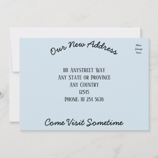 Grappige familie verhuizing verandering van adres  aankondiging (Achterkant)