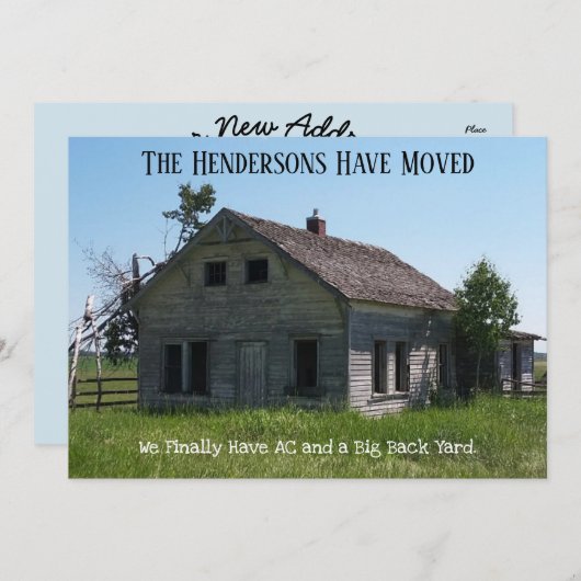 Grappige familie verhuizing verandering van adres  aankondiging (Voorkant / Achterkant)