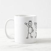 Grappige Family Stick Figures Koffiemok (Links)