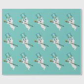 Grappige Fancy geesten in tophoeden met schedelsto Cadeaupapier (Vlak)