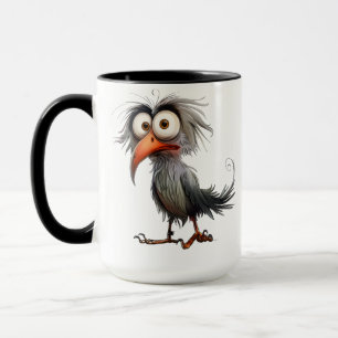 Grappige fantastische vogel mok