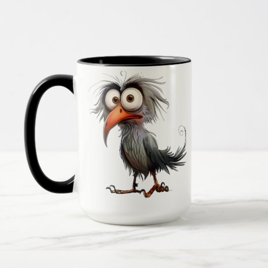 Grappige fantastische vogel mok (Links)