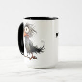 Grappige fantastische vogel mok (Voorkant links)