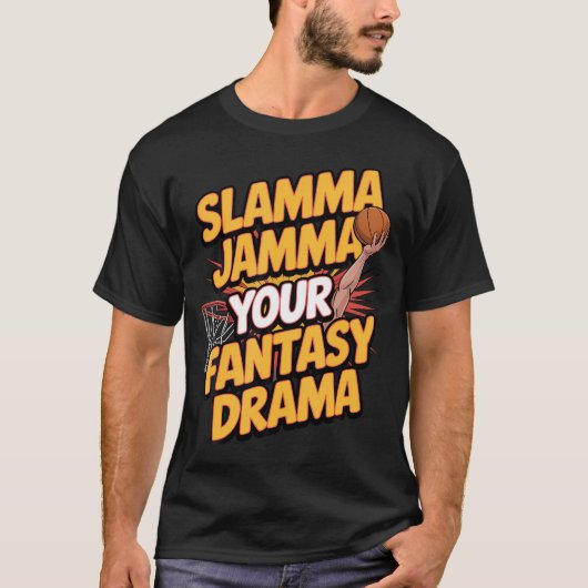 Grappige Fantasy Basketbal Drama Draft Slam Game T-shirt (Voorkant)