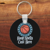 Grappige Fantasy Basketbal Spell League Draft Game Sleutelhanger (Voorkant)