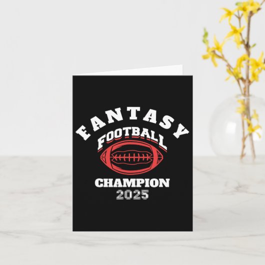 Grappige Fantasy Football 2025 Kampioen Fantasy Vo Kaart (Gele Bloem)