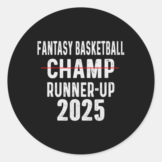 Grappige Fantasy Sketll Runner Up 2025 Ronde Sticker (Voorkant)