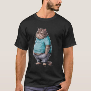 Grappige Fat Cat Art Design Fat Kitten Cat Lover T-shirt