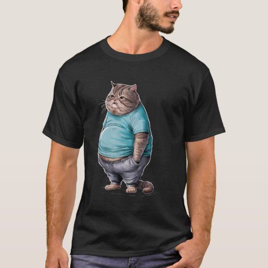 Grappige Fat Cat Art Design Fat Kitten Cat Lover T-shirt (Voorkant)
