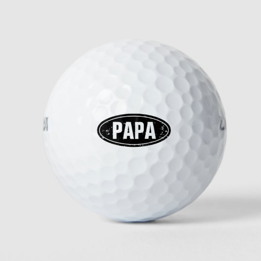Grappige Fathers Day golfbal set voor vader | PAPA Golfballen (Voorkant)
