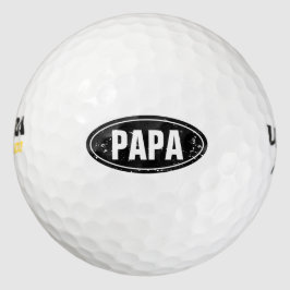 Grappige Fathers Day golfbal set voor vader | PAPA Golfballen