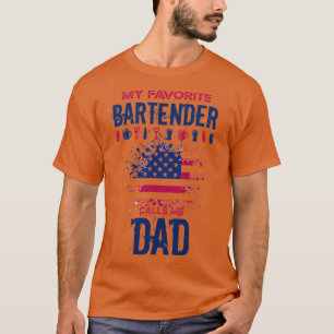 grappige FATHERx27S DAY BARTENDER citeert Mijn fav T-shirt
