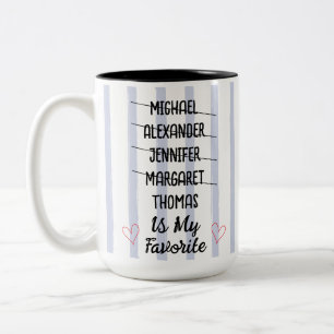 Grappige Favoriete Familie Kind Gepersonaliseerde  Tweekleurige Koffiemok