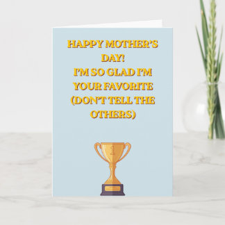 Grappige Favoriete Kind Moederdag Trofee Foto Kaart