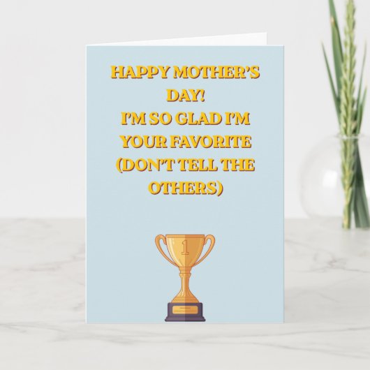 Grappige Favoriete Kind Moederdag Trofee Foto Kaart (Voorkant)