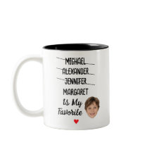 Grappige Favoriete Kind Mok met 4 Namen & Gezichts