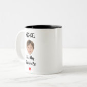 Grappige favoriete kind Mok met naam en gezicht fo (Voorkant links)