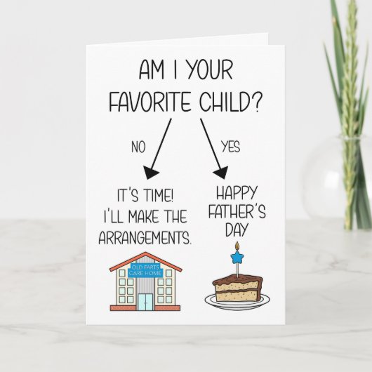 Grappige favoriete kind Vaderdag Kaart voor papa (Voorkant)