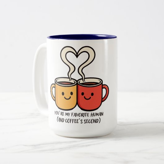Grappige Favoriete Mens & Koffie Quote Koppel Mok (Voorkant links)