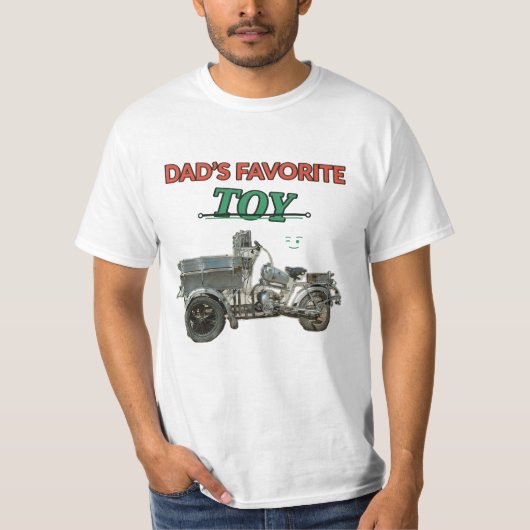Grappige favoriete speelgoedmotor van vader t-shirt (Voorkant)