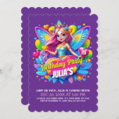 Grappige feeënverjaardag kaart (Voorkant / Achterkant)