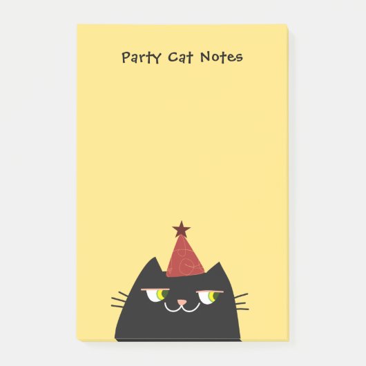 Grappige Feest Kat Plaknotities Schattig Kawaii Post-it® Notes (Voorkant)
