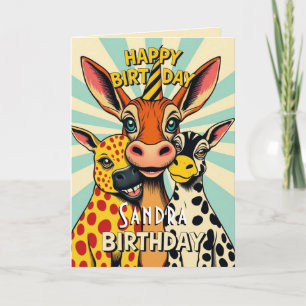 Grappige feestbeesten Schattige Happy Birthday Kaart