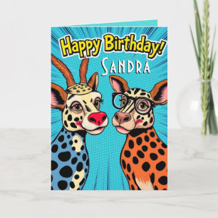 Grappige feestbeesten Schattige Happy Birthday Kaart