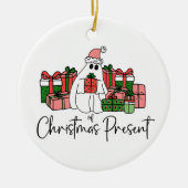 Grappige Feestdagen Kerstmis Keramisch Ornament (Voorkant)
