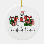 Grappige Feestdagen Kerstmis Keramisch Ornament (Achterkant)