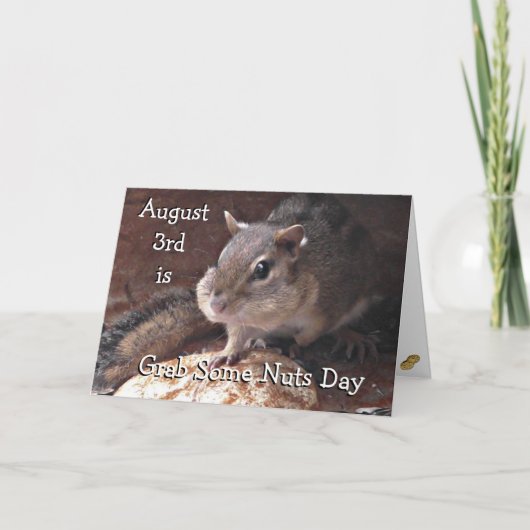 Grappige Feestdagen om Noten te Pakken Kaart (Voorkant)