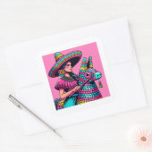 Grappige feestelijke Fiesta Piñata Party Stickers (Envelop)