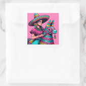 Grappige feestelijke Fiesta Piñata Party Stickers (Tas)