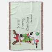 Grappige Feestelijke Groene Calico Kerstkat Deken (Voorkant Verticaal)