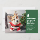 Grappige feestelijke huisdier foto kerst feestdagenkaart (Voorkant)