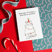 Grappige feestelijke kattenkerst kaart