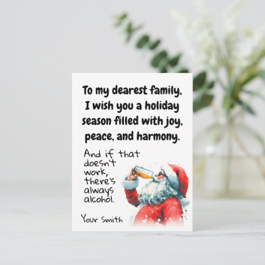 Grappige feestelijke kerst feestdagenkaart (Staand voorkant)