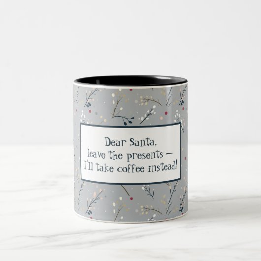 Grappige feestelijke kerst tweekleurige koffiemok (Center)