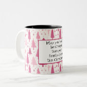 Grappige feestelijke kerst tweekleurige koffiemok (Voorkant links)