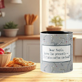 Grappige feestelijke kerst tweekleurige koffiemok