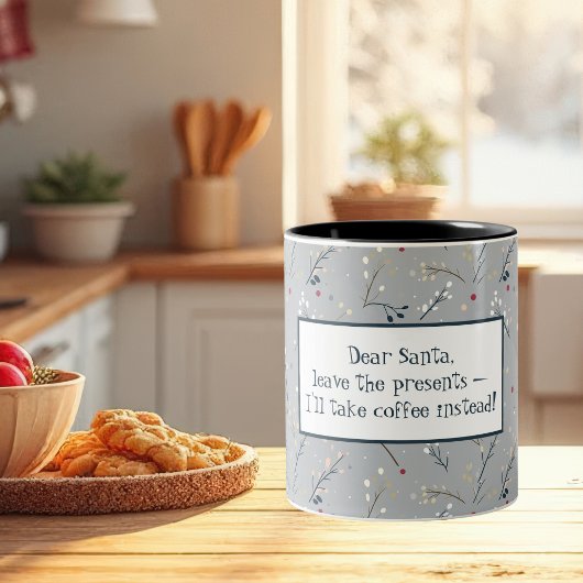 Grappige feestelijke kerst tweekleurige koffiemok